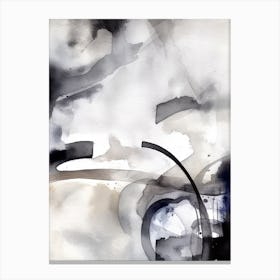 Watercolour Abstract Black And White 4 Canvas Print