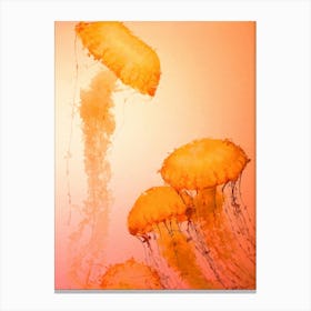 Orange Jellyfish, Oil Painting Canvas Print