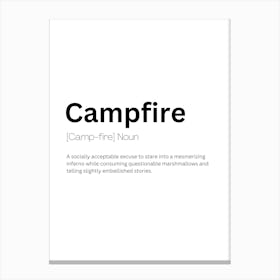 Campfire Definition Meaning Canvas Print