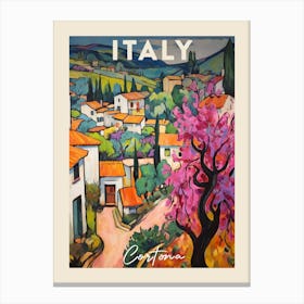 Cortona Italy 1 Fauvist Painting  Travel Poster Canvas Print