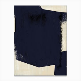 BLUE ABSTRACT no. 3  - coltxwilde, abstract, contemporary art, modern art, minimalist, geometric shapes of blue, navy and black on beige  by colt x wilde Canvas Print