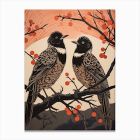 Two Birds Art Nouveau Poster 8 Canvas Print