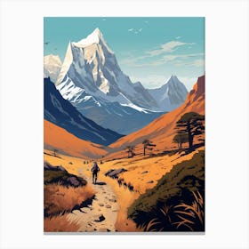Great Himalaya Trail Nepal 1 Vintage Travel Illustration Canvas Print