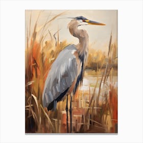 Bird Painting Great Blue Heron 7 Canvas Print