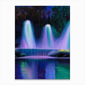 Fountains Waterscape Crayon 1 Canvas Print