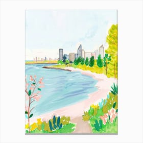 Travel Poster Happy Places Perth 2 Canvas Print