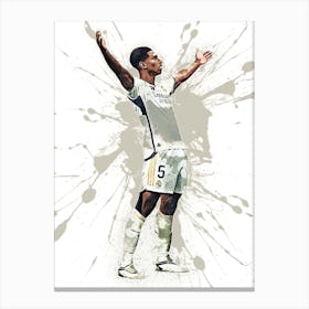 Jude Bellingham Real Madrid White Canvas Print