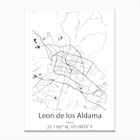 Leon,Spain Minimalist Map Canvas Print