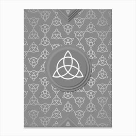 Geometric Glyph with Hex Array Pattern in Gray n.0204 Canvas Print