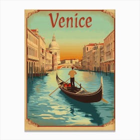 Aihrgdesign A Vintage Travel Poster Of Venice 2 Canvas Print