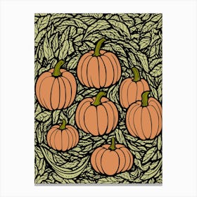 Leaves Fall Pumpkin Patch Harvest Canvas Print