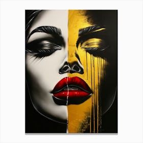 Gold And Black 114 Canvas Print