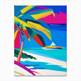 Bahamas Beach Colourful Painting Tropical Destination Canvas Print
