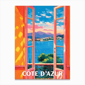 Cote D Azur Window Travel Poster 4 Canvas Print