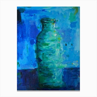 Green Glass Bottle Canvas Print
