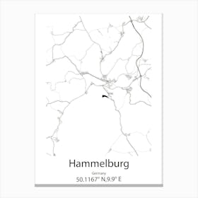 Hammelburg,Germany Minimalist Map Canvas Print