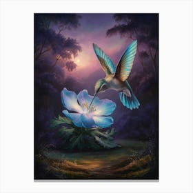 Hummingbird And Flower Canvas Print