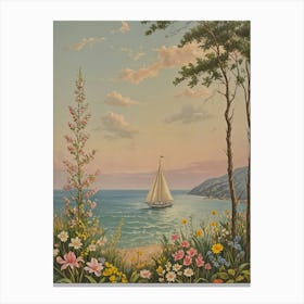 Romantic Sailboat Canvas Print