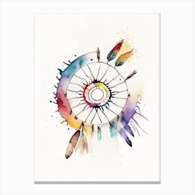 Native American Medicine Wheel 1 Symbol Minimal Watercolour Canvas Print