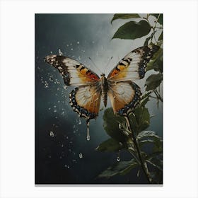Butterfly In The Rain Canvas Print