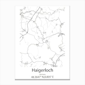 Haigerloch,Germany Minimalist Map Canvas Print