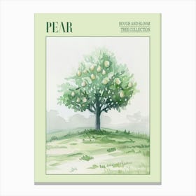 Pear Tree Atmospheric Watercolour Painting 3 Poster Canvas Print