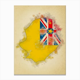 Niue Flag Vintage Canvas Print