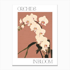 Orchids In Bloom Flowers Bold Illustration 2 Canvas Print