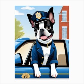 Boston Terrier Police Officer-Reimagined 1 Canvas Print