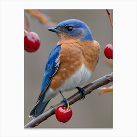 Eastern Bluebird-Reimagined 6 Canvas Print