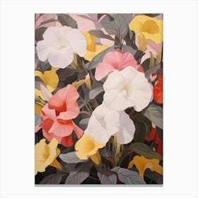 Impatiens 4 Flower Painting Canvas Print