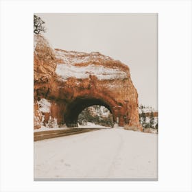 Snowy Desert Arch Canvas Print