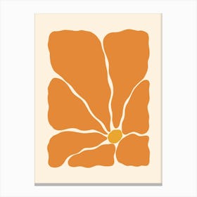 Abstract Flower 02 - Vibrant Orange Canvas Print