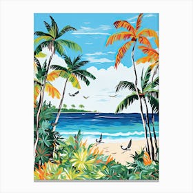Eagle Beach, Aruba, Matisse And Rousseau Style 3 Canvas Print