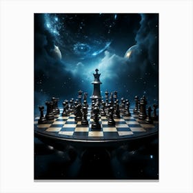 Chess Board In Space Canvas Print