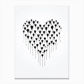 Flower Stems In Heart Formation Canvas Print