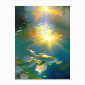 Ogon Koi Fish Monet Style Classic Painting Canvas Print