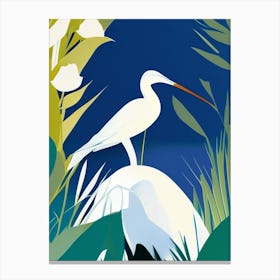 Egret Pop Matisse Bird Canvas Print