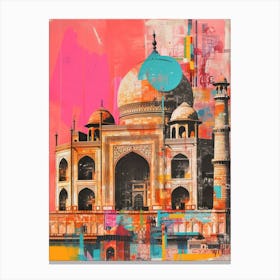 Delhi   Retro Collage Style 3 Canvas Print