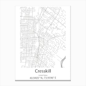 Cresskill,United States Minimalist Map Canvas Print