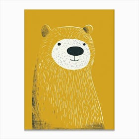 Yellow Grizzly Bear 3 Canvas Print