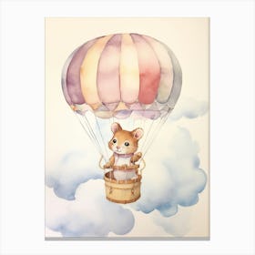 Baby Mouse 1 In A Hot Air Balloon Canvas Print