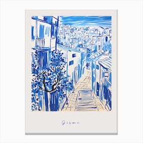 Girona Spain 2 Mediterranean Blue Drawing Poster Canvas Print