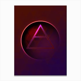 Geometric Neon Glyph on Jewel Tone Triangle Pattern 211 Canvas Print