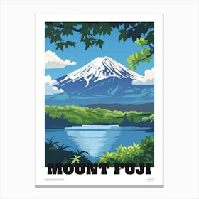 Mount Fuji Japan 3 Colourful Travel Poster Canvas Print