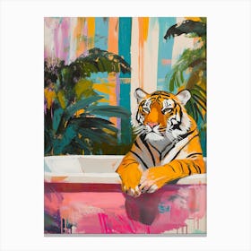 Tiger In A Bathtub Canvas Print