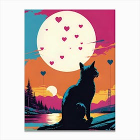 Cat In The Moonlight 5 Canvas Print