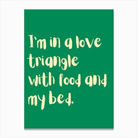 Love Triangle Green 2 Kitchen Typography Canvas Print