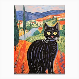 Painting Of A Cat In Val D Orcia Italy 1 Canvas Print