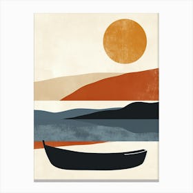 Canoe, Scandinavian Simplicity Canvas Print